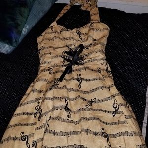 Vintage style music pattern dress
